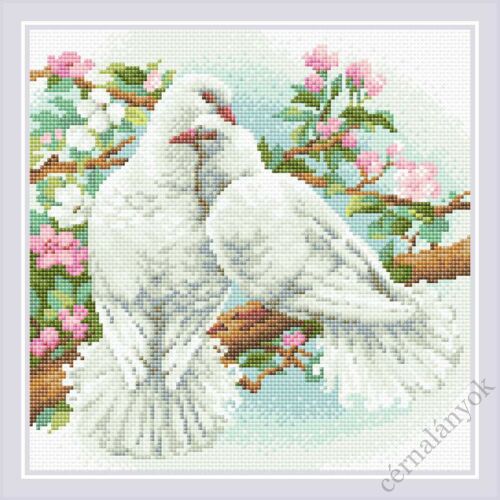 Diamond Mosaic készlet - Fehér galambok