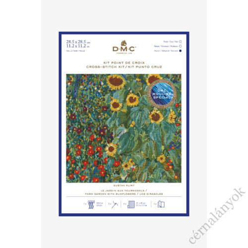 Klimt: Falusi kert napraforgóval - keresztszemes készlet
