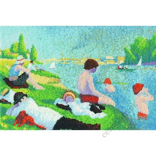 Seurat - Fürdőzés Asnières-ban - DMC keresztszemes készlet