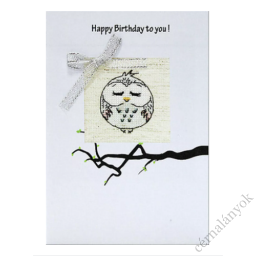 Hímezhető képeslap - bagoly születésnapra
