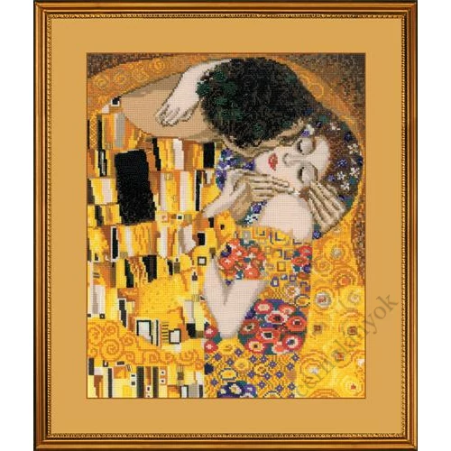 Klimt: A csók - keresztszemes készlet