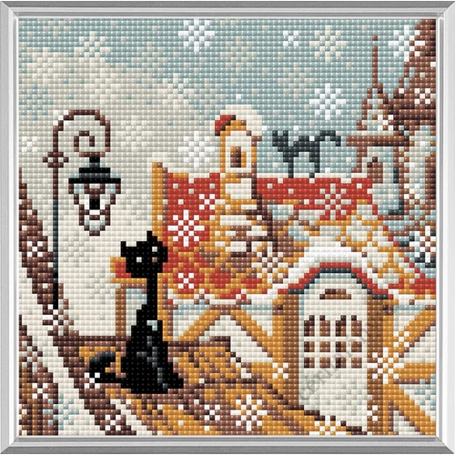 Diamond Mosaic készlet - Macskák város és tél