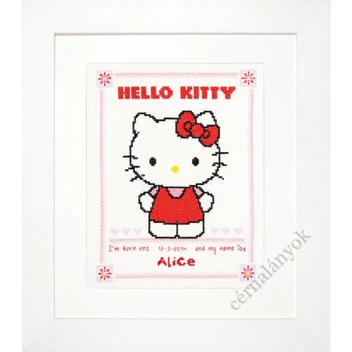 Hello Kitty Babaváró Vervaco keresztszemes készlet