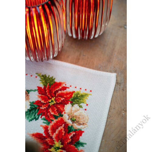 Vervaco - karácsonyi keresztszemes asztali futó - Virágok