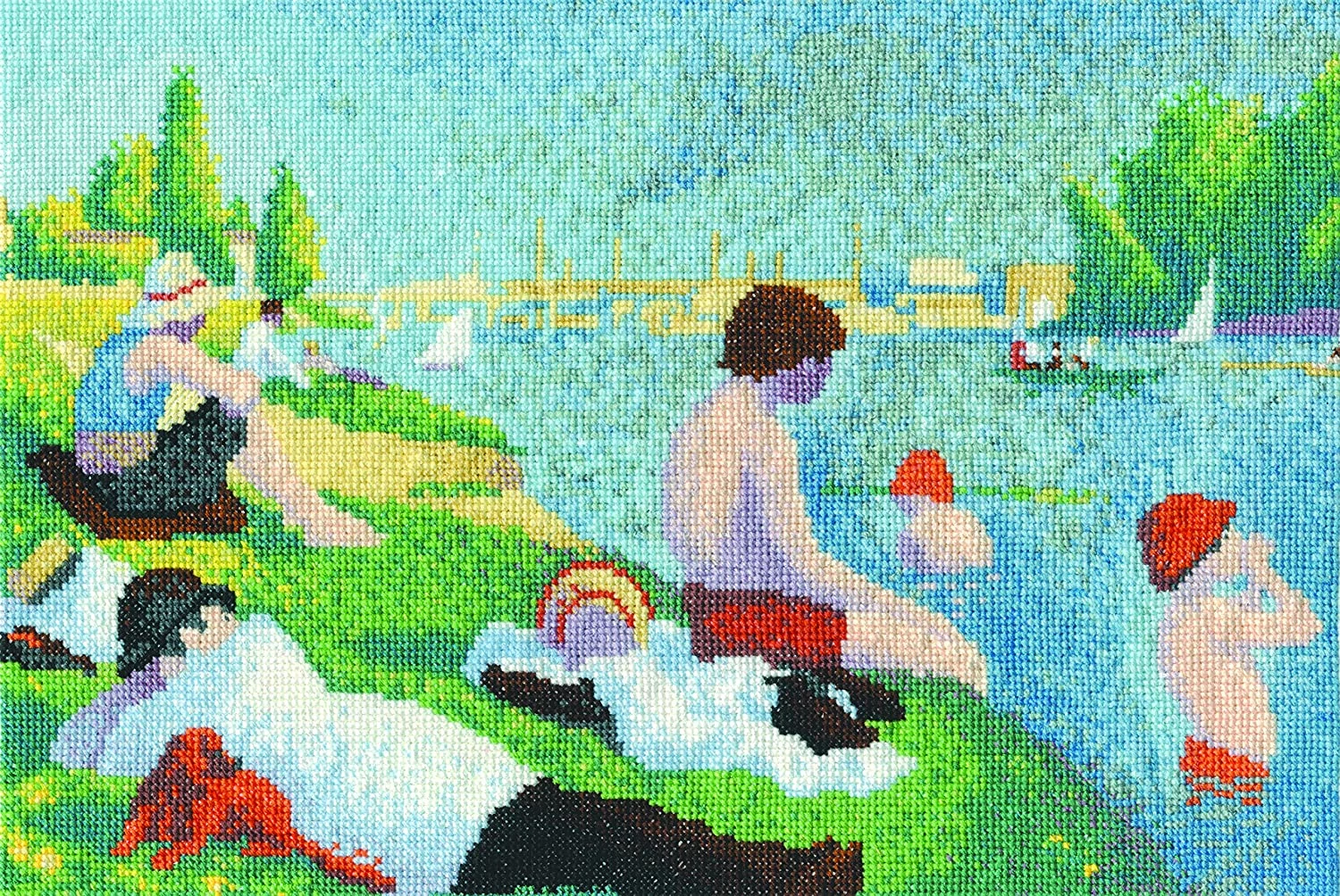 Seurat - Fürdőzés Asnières-ban - DMC keresztszemes készlet