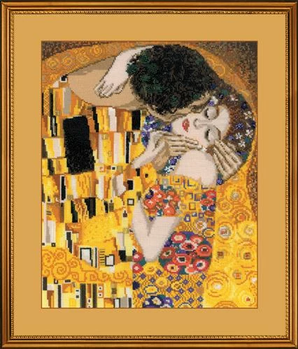 Klimt: A csók - keresztszemes készlet