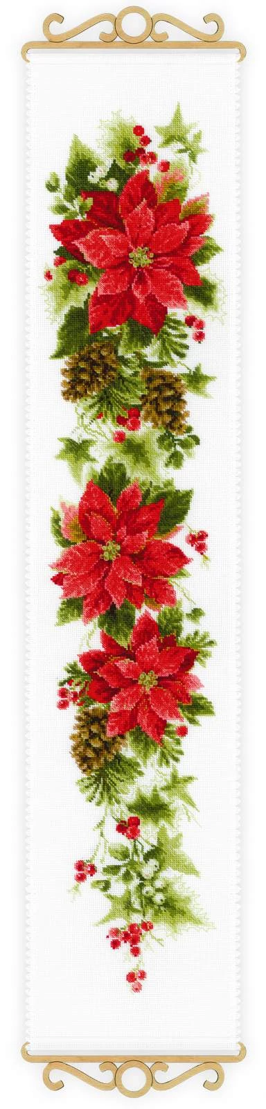 Poinsettia / Mikulásvirág keresztszemes készlet